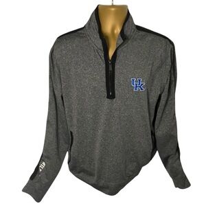 Camp David Performance Quarter Zip Sweatshirt Kentucky Wildcats Logo Gray L